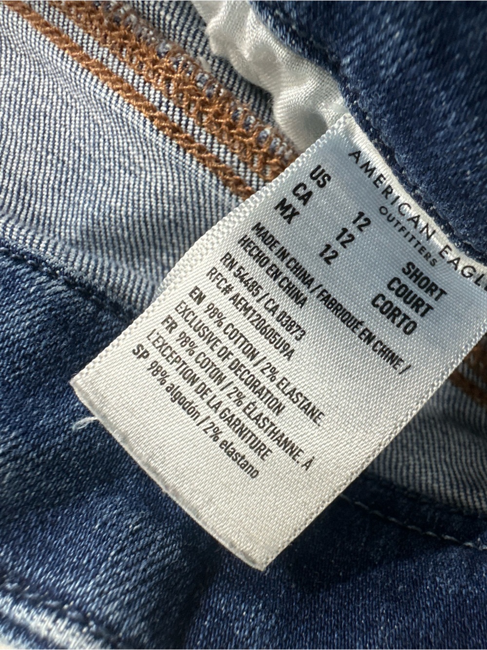 American Eagle Jeans Size 12 Short Curvy Super Hi Rise Jegging Distressed Denim - Picture 8 of 13
